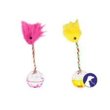 Flamingo Мячик Пластиковый с Пером Кошка