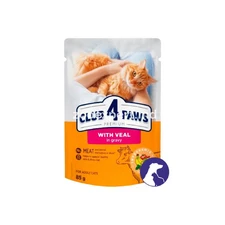 Club 4 Paws Veal (vițel) in gravy 85gr