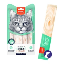 Wanpy Cat Creamy Treats Tuna & Scallop, кремовое лакомство для кошек с тунцом и гребешком 14gr