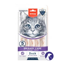 Wanpy Cat Functional Creamy Treats Duck & Chicken Urinary Care, gustare cremoasă pentru pisici 70gr