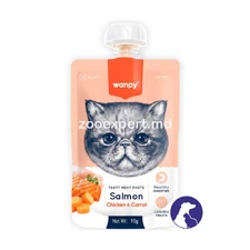 Wanpy Cat Meat Paste Salmon, Chicken & Carrot, мясная паста для кошек из лосося, курицы и моркови 90gr