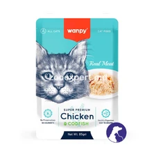 Wanpy Cat Chicken & Codfish, pui și cod 85gr