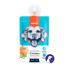 Wanpy Dog Meat Paste Chicken, Carrot & Pea, мясная паста для собак с курицей, морковь и горошек 90gr