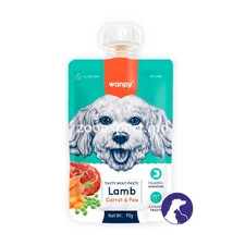 Wanpy Dog Meat Paste Lamb, Carrot & Pea, мясная паста для собак с ягненком, морковью и горошком 90 gr