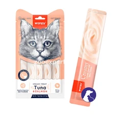 Wanpy Cat Creamy Treats Tuna & Samon, кремовое лакомство для кошек с тунцом и лососем 14gr